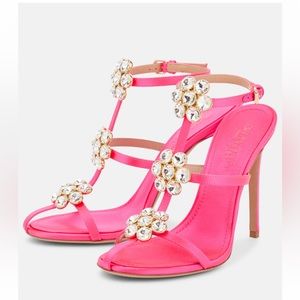 GIAMBATTISTA VALLI Jaipur embellished satin sandals 36.5 pink PRICE IS FIRM!
